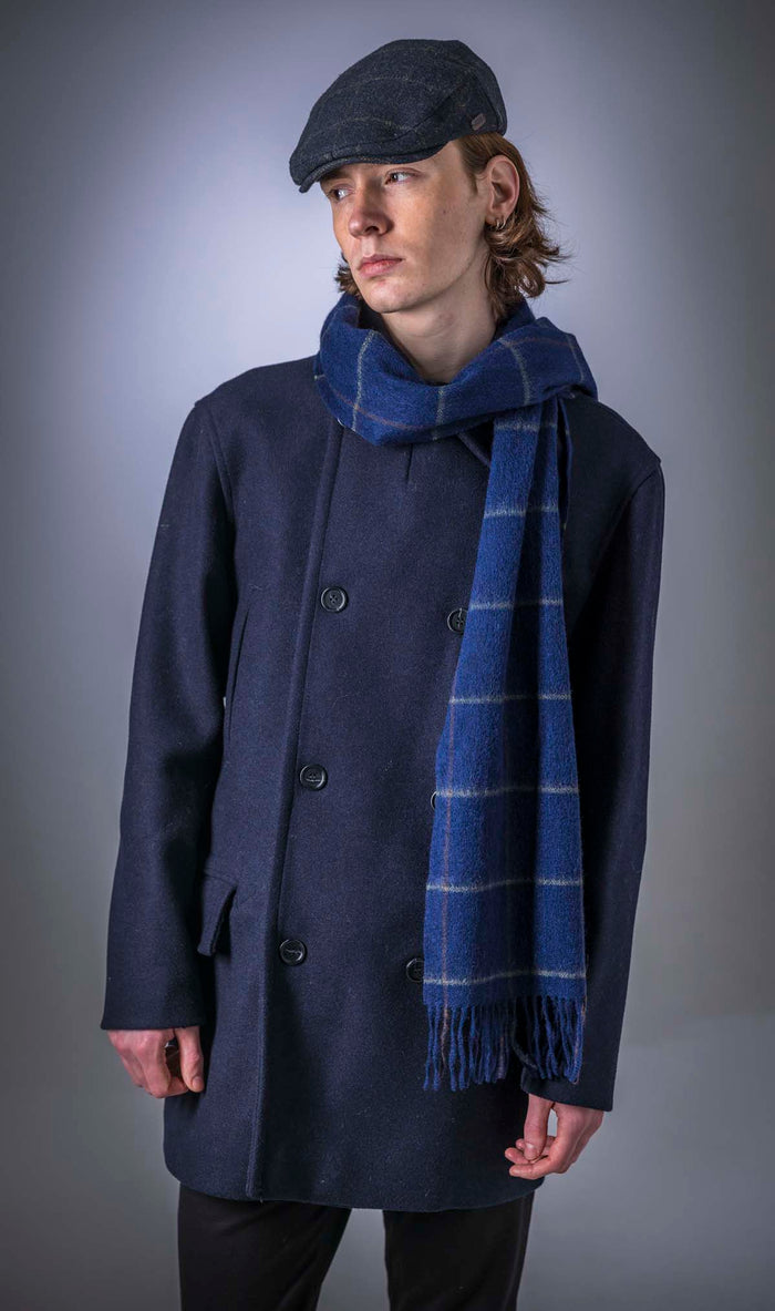 Pure Wool Box Check Scarf