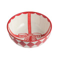 Red Check Christmas Bow Bowl