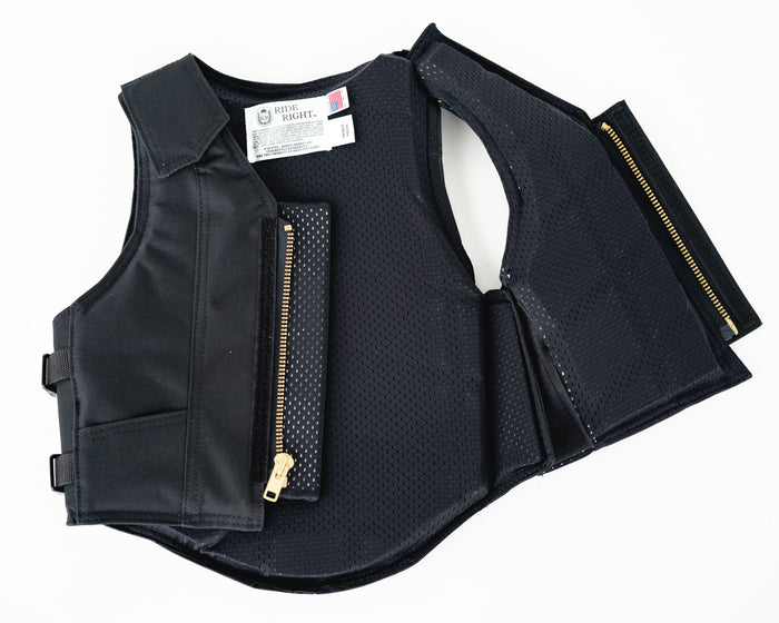 Ride Right 1200 Series Youth Rodeo Vest - Black Polyduct Open