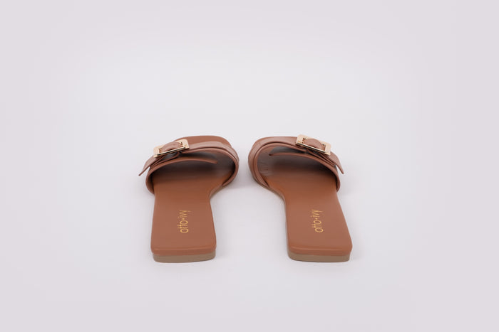 Back view of womens Tan Sandal Ruby. Available in Larger UK womens sizes 8-12
