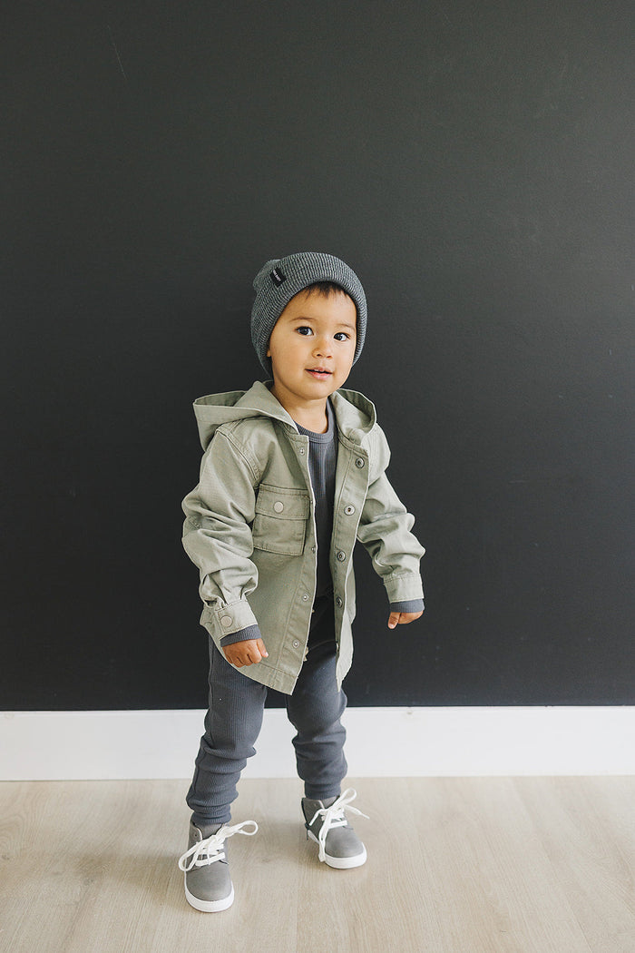 Sage Canvas Hooded Jacket