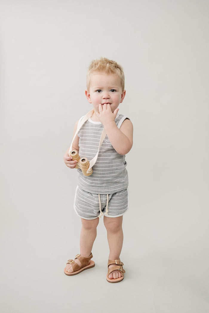 Sail Boat Stripe Terry Cloth Short Set