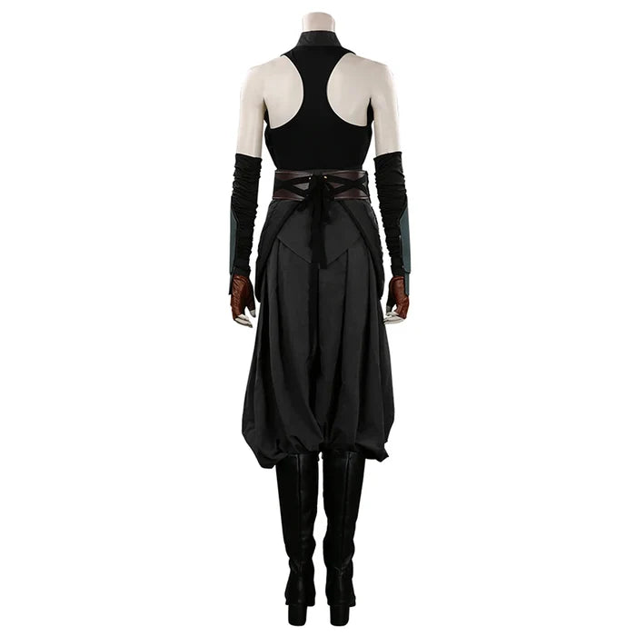 Black and white outfit on a mannequin against a white background