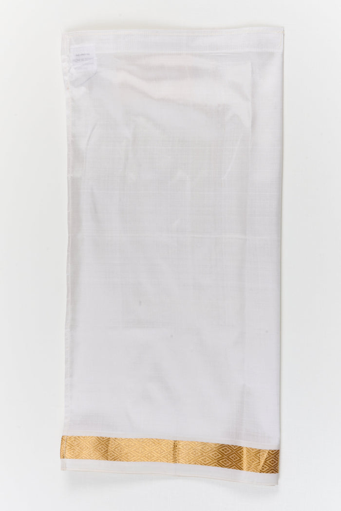 The Nesavu Pure Silk Vesti Silk Dhoti for Baby Boys for Annaprashana and Traditional Rituals Nesavu Nesavu silk dhoti for baby boys – ideal for annaprashana, poojas, and first traditional functions