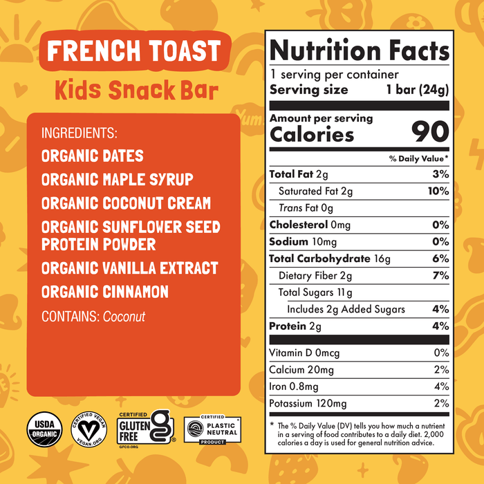 Skout Organic | French Toast Kids Snack Bar - Skout Organic - Living with Ivey