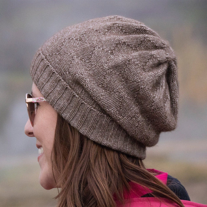 Slouchy Bison/Silk Knitted Hat Bison Gear The Buffalo Wool Co.