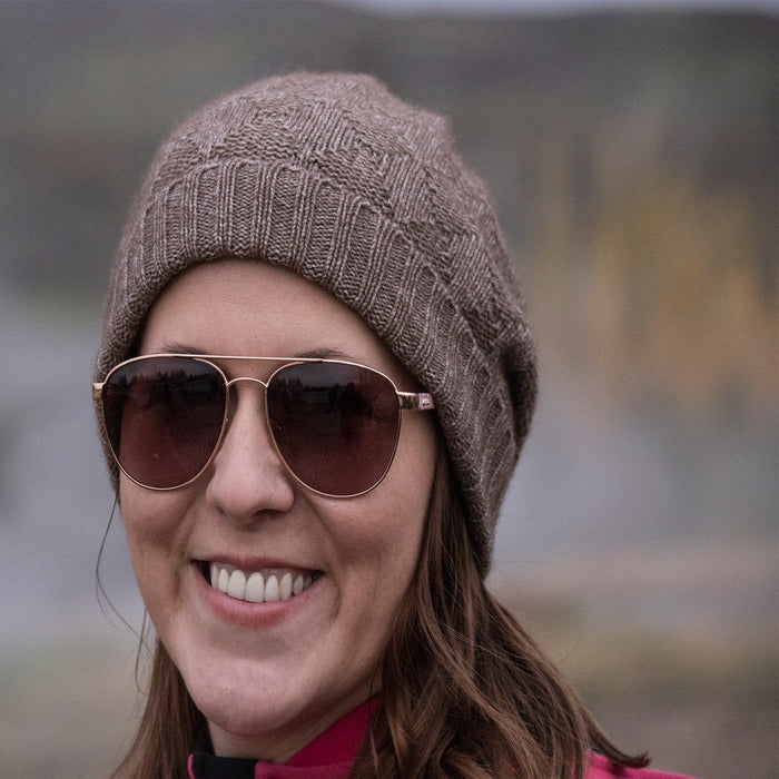 Slouchy Bison/Silk Knitted Hat Bison Gear The Buffalo Wool Co.