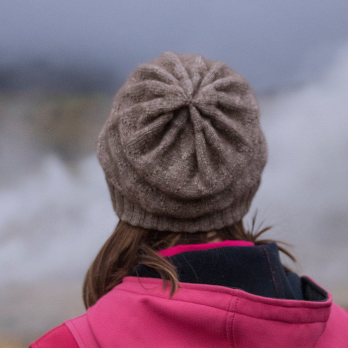 Slouchy Bison/Silk Knitted Hat Bison Gear The Buffalo Wool Co.