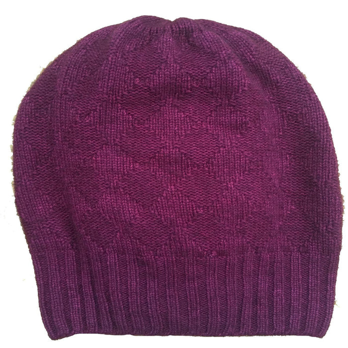 Slouchy Bison/Silk Knitted Hat Bison Gear The Buffalo Wool Co. Burgundy