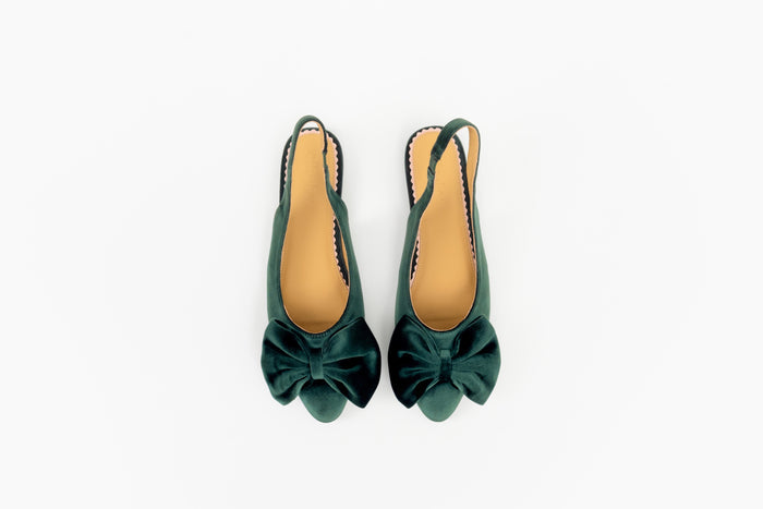 SOPHIA SLINGBACK (EMERALD VELVET)