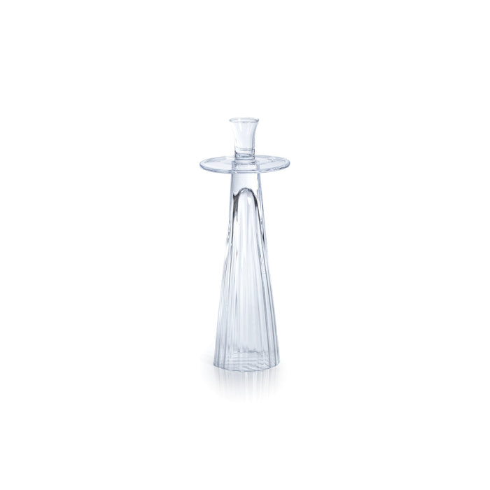 Tall Ribbed Glass Taper Holder - Candle Holders by Carlyle Avenue