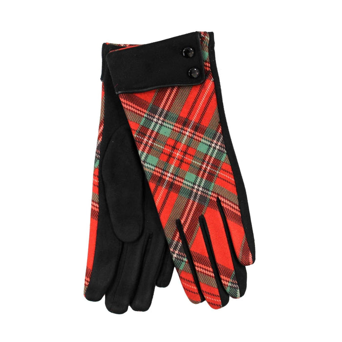 Shop Tartan Moleskin Button Cuff Gloves | Luxurious and Stylish