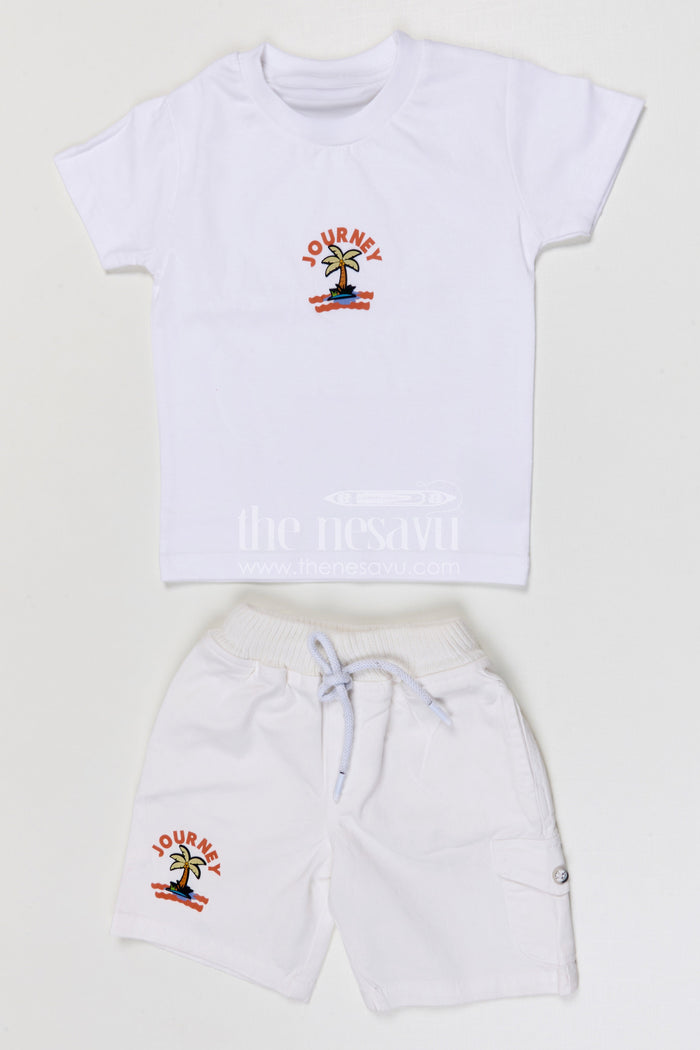 The Nesavu Boys Casual Set Toddler Boy Casual Outfit Set for Summer Outings and Playtime Nesavu Nesavu toddler boy cotton casual outfit set for summer playtime and outings with digital print shirt