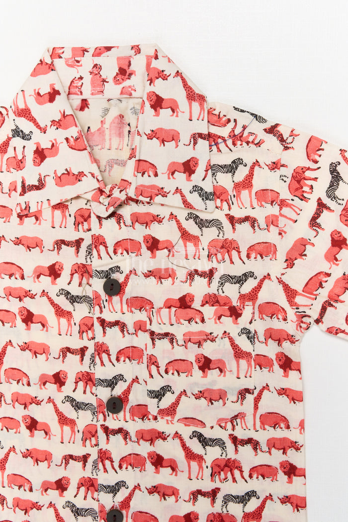 The Nesavu Boys Casual Set Toddler Boys Cotton Set with Animal Print for Everyday Wear Nesavu Nesavu boys cotton casual set with animal digital print for toddler daily wear