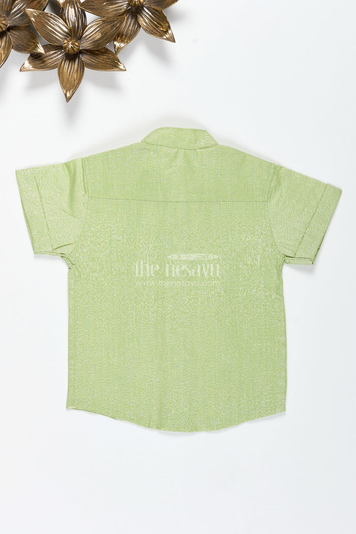 The Nesavu Boys Cotton Shirt Toddler Boys Ethnic Green Shirt for Festive Occasions and Family Functions Nesavu Nesavu Boys Ethnic Green Shirt Cotton Tissue Perfect Festivals Weddings Cultural Functions