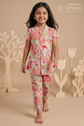 The Nesavu Girls Co-Ord Sets Toddler Girl Crepe Co-ord Set with Digital Print for Cultural Wear Nesavu 16 (1Y) / Multicolor GPS919A-16 Nesavu toddler girl crepe co-ord set with floral digital print for casual festive styling
