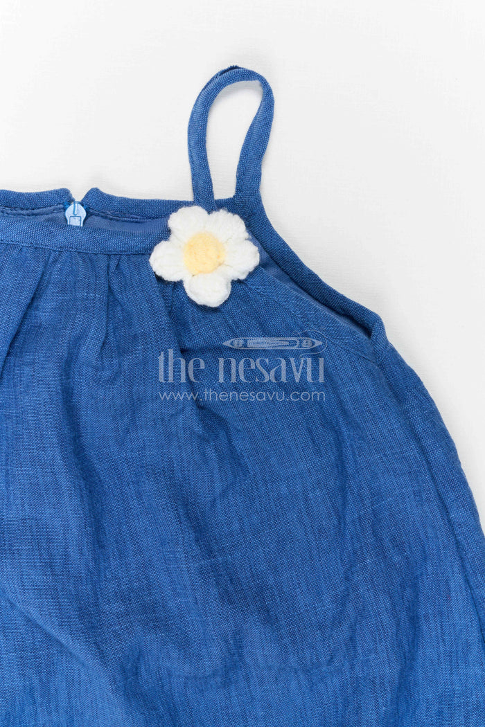 The Nesavu Girls Co-Ord Sets Toddler Girl Floral Co Ord Set for Summer Outings Nesavu Nesavu Toddler Girl Floral Co Ord Set With Embroidered Wide Leg Pants For Summer Outings