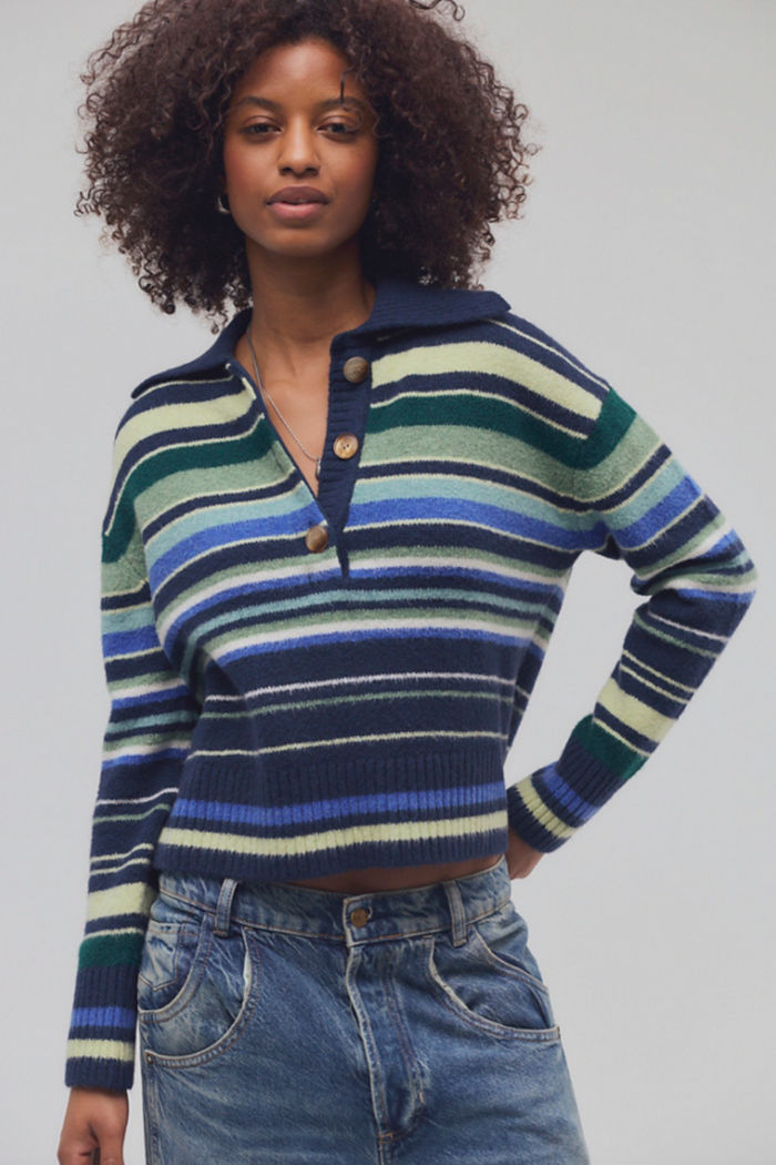 Trading Up Stripe Polo in Navy Combo
