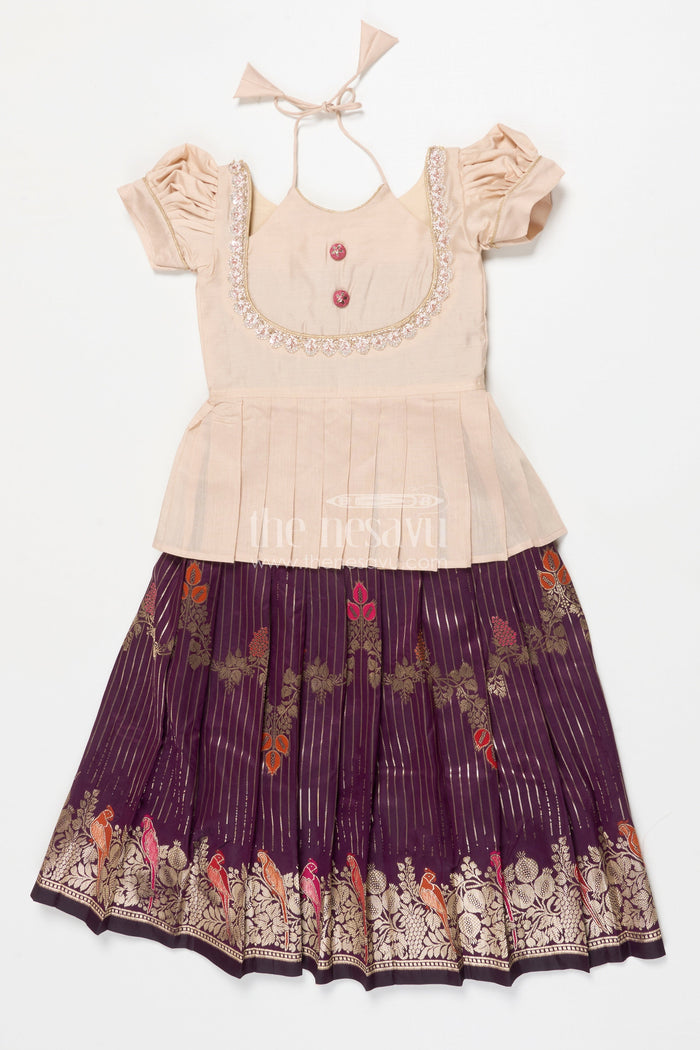The Nesavu Pattu Pavadai Traditional Baby Girl Pattu Pavadai for Weddings and Naming Ceremony Nesavu Nesavu traditional baby girl pattu pavadai for naming ceremony and festive occasions