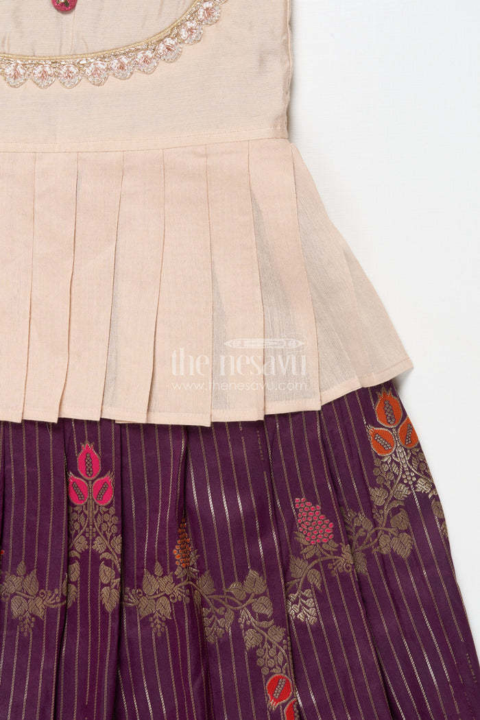 The Nesavu Pattu Pavadai Traditional Baby Girl Pattu Pavadai for Weddings and Naming Ceremony Nesavu Nesavu traditional baby girl pattu pavadai for naming ceremony and festive occasions