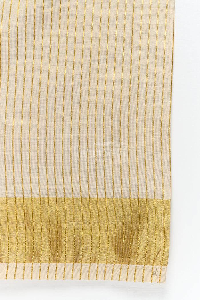 The Nesavu Boys Vesti Traditional Boys Vesti for Temple Visits and Festive Rituals Nesavu Nesavu traditional Kerala cotton boys vesti with gold stripes – ideal for temple visits and festive occasions
