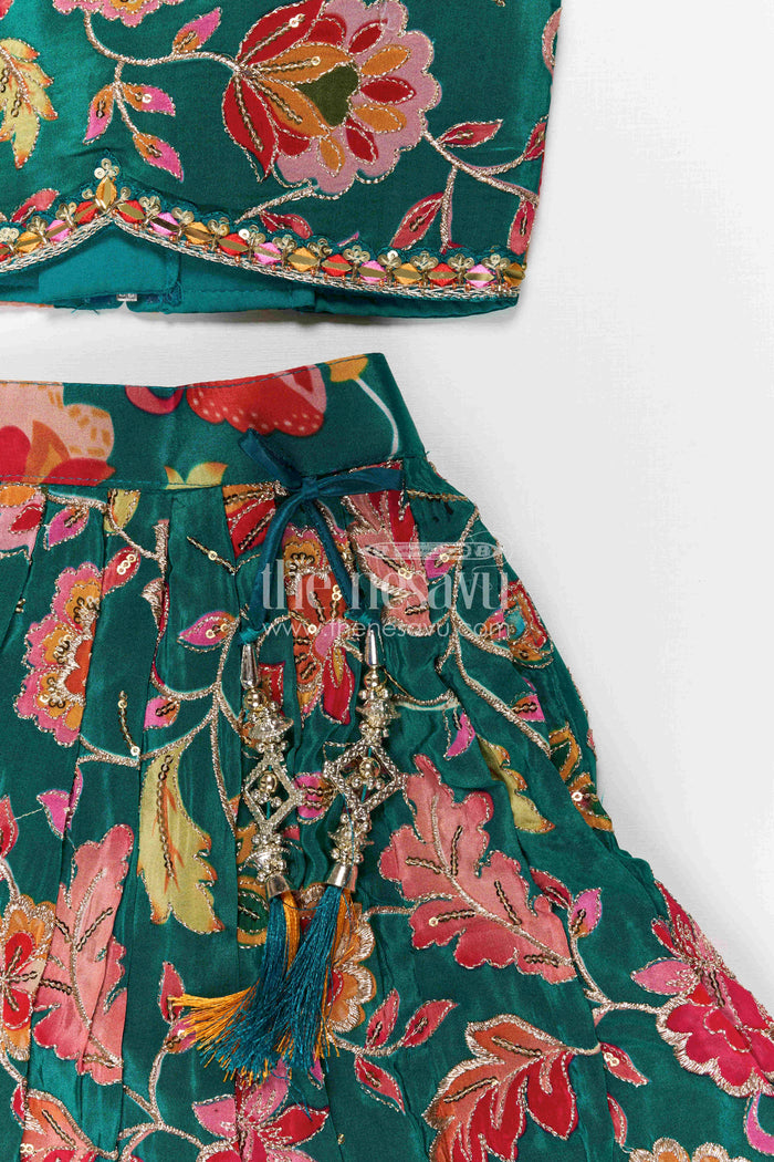 The Nesavu Girls Lehenga Choli Traditional Lehenga for Girls’ Wedding Celebrations Nesavu Nesavu girls lehenga choli for weddings with viscose blend silk and designer embroidery festive ethnic wear