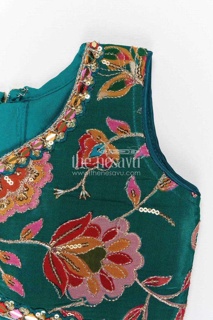 The Nesavu Girls Lehenga Choli Traditional Lehenga for Girls’ Wedding Celebrations Nesavu Nesavu girls lehenga choli for weddings with viscose blend silk and designer embroidery festive ethnic wear