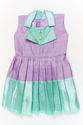 The Nesavu Girls Kanchi Silk Frock Traditional Silk Frock for Girls for Family Weddings and Cultural Celebrations Nesavu 16 (1Y) / Purple / Silk Blend SF992AB-16 Nesavu traditional silk frock for girls with zari pleats for festive functions and weddings
