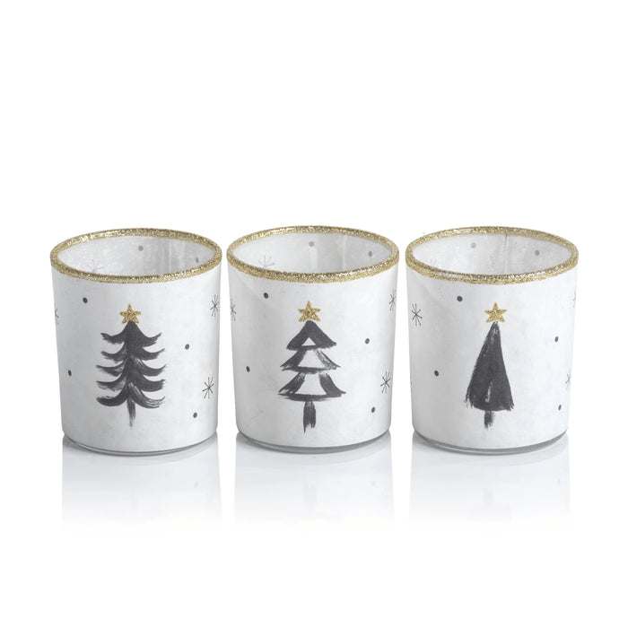 Tree Glass Tealight Holder - Set of 3 - Candle Holders by Carlyle Avenue