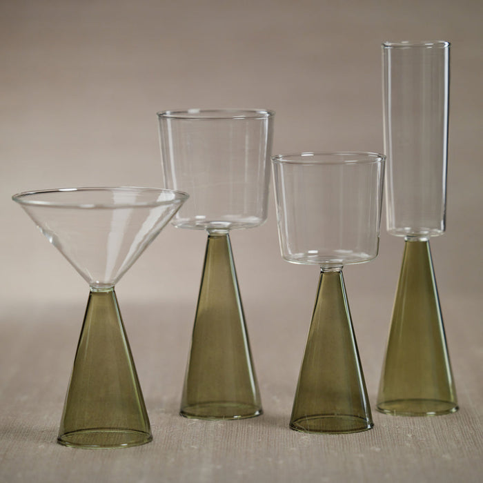 Veneto Glassware - Green - Glassware by Carlyle Avenue