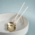 Villefranche Server Set - Gold with White Enamel - Serveware by Carlyle Avenue