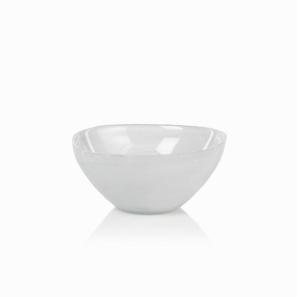 Monte Carlo Alabaster Glass Bowl - White - Bowls by Carlyle Avenue