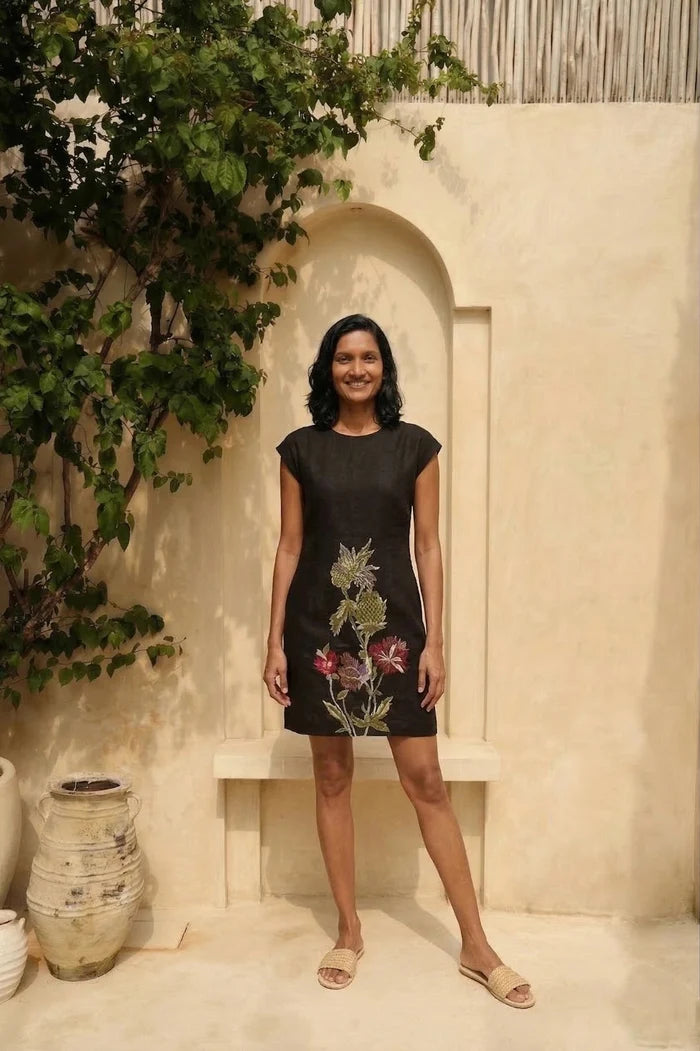 WILLOW LINEN HANDCRAFTED  DRESS Bloome
