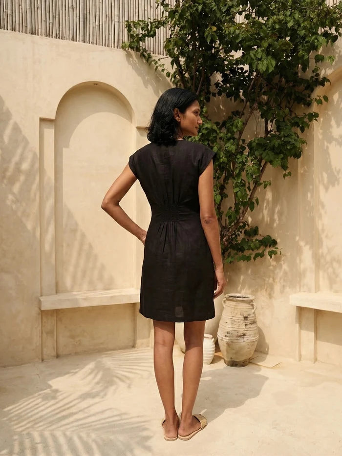 WILLOW LINEN HANDCRAFTED  DRESS Bloome
