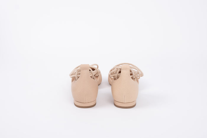 Back view of Winnie flats in beige. Womens footwear available in European sizes 42-46