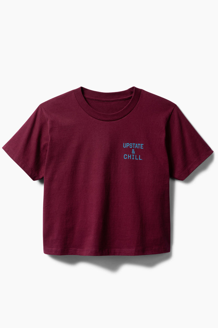 Women's The Heart Heavyweight Boxy T - Maroon / Deep Teal